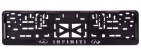Рамка с защелкой серебро "INFINITI" (пластмасса) (Арт 012) рельеф.