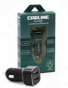 Адаптер автомобильный CARLINE® 2хUSB (3.8А Max) в прикуриватель 12/24В, цвет черныйCH-2-31A 