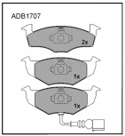 Дисковые передние тормозные колодки Allied Nippon ADB1707