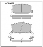 Дисковые передние тормозные колодки Allied Nippon ADB3277