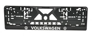 Рамка с защелкой серебро "Volkswagen" (пластмасса) (Арт 012) рельеф. фото 90234