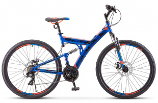 STELS Велосипед Focus MD 21-sp 27,5" (19" Синий/неоновый-красный), арт. V010 фото 98259