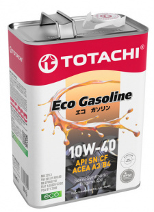 TOTACHI Eco Gasoline 10w40  SN/CF   4 л (масло полусинтетическое) фото 114726