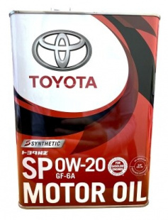 TOYOTA Motor Oil  0w20  SP, GF-6A  4 л (масло синтетическое) Япония, Железная банка фото 114942