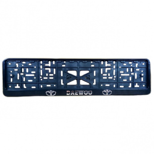 Рамка с защелкой серебро "Daewoo" (пластмасса) (Арт 012) рельеф. фото 87412