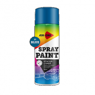 Краска-спрей синяя AIM-ONE 450 мл (аэрозоль).Spray paint blue 450ML SP-B21 фото 120171