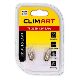 Лампа автомобильная светодиодная Clim Art T8 2LED 12V BA9s (T4W)/к-т 2 шт. фото 126007