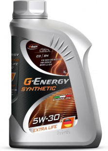 G-Energy Synthetic Extra Life 5w30 API SN, ACEA C3  1 л (масло синтетическое) фото 112294