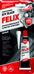 Герметик-прокладка профессиональный черный FELIX 32 гр фото 83491