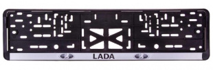 Рамка с защелкой черная "ЛАДА" (пластмасса)  фото 85167