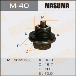 Болт маслосливной с магнитом  MASUMA  (Toyota M40 \90033-41020 \ M18x1.5 (R)  ДВС) фото 106856