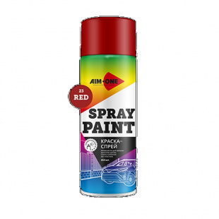 Краска-спрей красная AIM-ONE 450 мл (аэрозоль).Spray paint red  450ML SP-R23 фото 120161