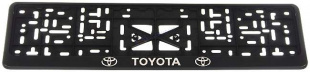 Рамка с защелкой серебро "Toyota" (пластмасса) (Арт 012) рельеф. фото 83982