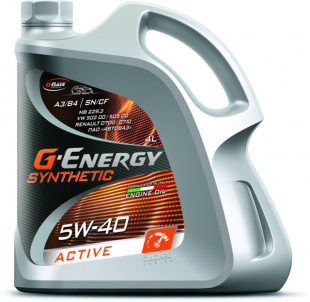 G-Energy Synthetic Active 5w40 SN/CF  4 л (масло синтетическое) фото 82748
