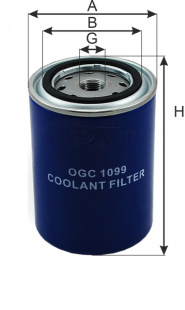 Фильтр охлаждающей жидкости OGC 1099 \GOODWILL   (SAKURA. WC-5713) (WF2075)  (MANN. WA940/7) фото 100827