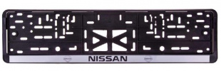 Рамка с защелкой черная "Nissan" (пластмасса) (Арт 008) фото 87921