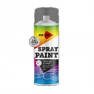 Краска-спрей лак матовый AIM-ONE 450 мл (аэрозоль).Spray paint lacquer matt 450ML SP-ML191 фото 120176