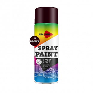 Краска-спрей коричневая AIM-ONE 450 мл (аэрозоль).Spray paint brown  450ML SP-BW29 фото 120183