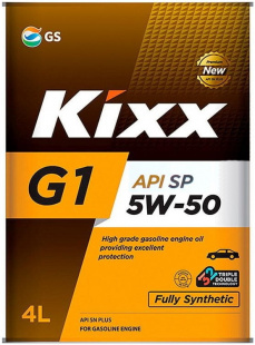 KIXX Synthetic G1 5w50  SP бензин  4 л (масло синтетическое) фото 114172