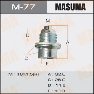 Болт маслосливной А/Т с магнитом  MASUMA  (Honda M77 \90081-PX4-003 \ M18X15 (R)  АКПП) фото 106865