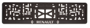 Рамка с защелкой серебро "Renault" (пластмасса) (Арт 012) рельеф. фото 86187