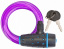 Трос-замок 87318 с ключом со стальн. тросом 8х1800мм, чёрно-пурпурный, арт. 540059