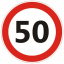 Наклейка "Ограничение скорости" 50 (170x170мм) пленка ПВХ t('фото') 0