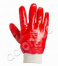Перчатки покрытые красным ПВХ  (4518) (120 пар)