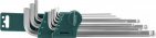 H06SM109S Комплект угловых шестигранников EXTRA LONG с шаром 1,5-10мм, 9 предметов S2 материал