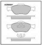 Дисковые передние тормозные колодки Allied Nippon ADB0891