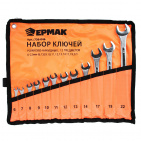 ЕРМАК Набор ключей рожково-накидных, 12 предметов, усиленные, 6-22 мм (736-046)