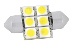 Автолампа диод T11 (C5W) 12V6SMD диод с цок. 31мм. 1 конт. SKYWAY белая КТ 2ШТ 110631 S08201185 фото 127580