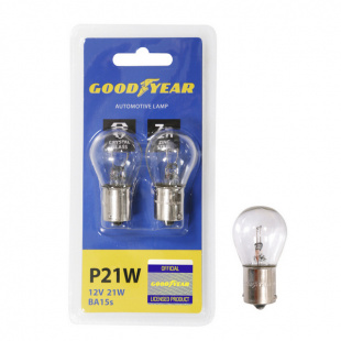 P21W 12V 21W GOODYEAR лампа накаливания автомобильная (BA15s блистер 2 шт)   GY012222 фото 94174