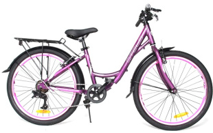 STELS Велосипед Miss-4300 24" V (14" Фиолетовый/розовый), арт. V010 фото 126225