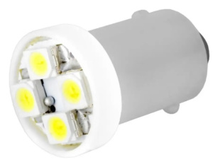 Автолампа диод T8.5 (T4W) 12V 4SMD диод , с цок. 1конт. SKYWAY конус белая КТ 10ШТ 8504 S08201225 фото 127521