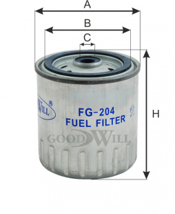 Фильтр топливный FG 204 \6610903055\GOODWILL    SSANGYONG 2,9 TD (SAKURA. FC-5303)  (MANN. WK817/3X) фото 101161