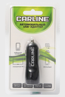 Адаптер автомобильный CARLINE 1хUSB 1A в прикуриватель черный Ch-1ub фото 86418