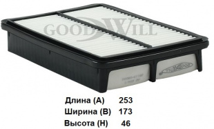 Фильтр воздушный AG 604 \2811308000\GOODWILL    HYUNDAI Tucson ,KIA Sportage (04-)   (MANN. C2631) фото 116543