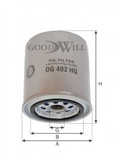 Фильтр масляный OG 402 HQ \315121017010\GOODWILL   ГАЗ (ЗМЗ-402-406, ЗМЗ-409) (MANN. W930/20,W930/9) фото 100821