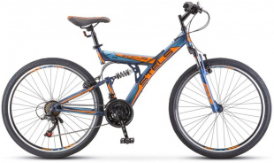 STELS Велосипед Focus 26"V 18-sp (18" Темно-синий/оранжевый), арт. V030 фото 101925