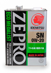IDEMITSU Zepro Eco Medalist  0W20  SP   4 л (масло моторное синтетическое) фото 125940