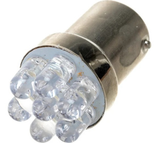 Автолампа диод s25(P21W) 12V 9LED 1 конт.SKYWAY белая  К-Т 2ШТ S08201195 фото 127743