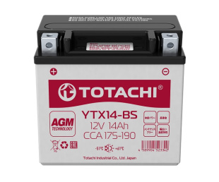 Аккумулятор TOTACHI CMF 14 а/ч YTX14-BS R AGM фото 125961
