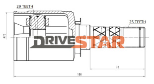 DRIVESTAR ШРУС ВНУТРЕННИЙ 29x35x25  IC-JF2002-F фото 122374
