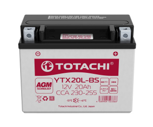 Аккумулятор TOTACHI CMF 20 а/ч YTX20L-BS L фото 125964