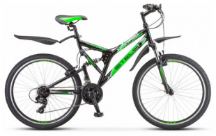 STELS Велосипед Challenger 26" V (20" Черный/Зеленый) арт. Z010 фото 116024