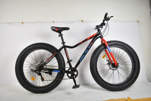 Велосипед 26" Rook FS260D, черный/красный FS260D-BK/RD FATBAKE сталь фото 99267