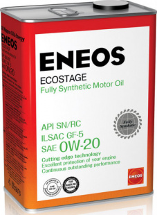 ENEOS Ecostage Synthetic 0w20  SN/RC, GF-5  4 л (масло синтетическое) фото 114469