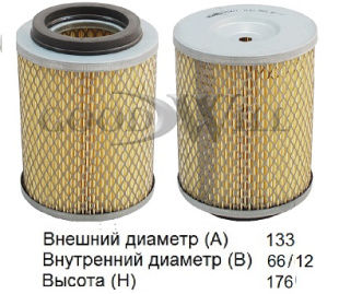 Фильтр воздушный AG 477 \1654604N00\GOODWILL     NISSAN TERRANO,FORD  (VIC A-226) (MANN. C13103/1) фото 127464