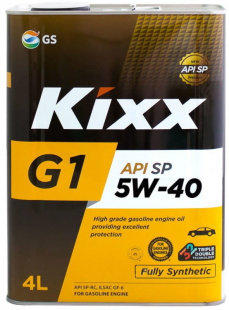 KIXX Synthetic G1 5w40  SP бензин  4 л (масло синтетическое) фото 114169